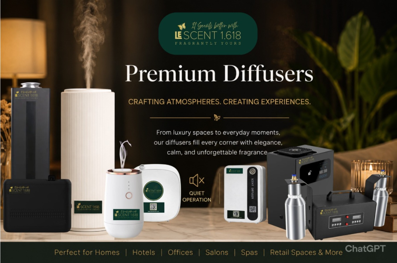 Premium Aroma Diffusers for Luxury Spaces | LeScent 1.618