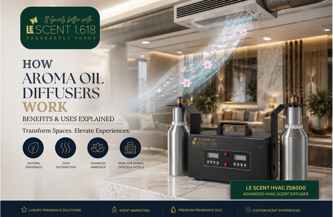 How Aroma Oil Diffusers Work: Benefits, Uses & HVAC Fragrance Solutions